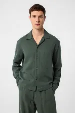 Chemise texturée kaki Antioch pour homme