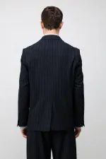 Costume rayé Antioch Navy coupe décontractée pour homme