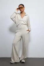 Antioch Taş Geniş Paça Çizgili Eşofman Takım