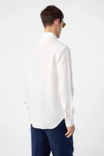 Chemise homme Antioch Ecru 100% lin coupe confort