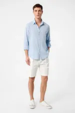 Antioch Blue Relax Fit Textured Men's Shirt