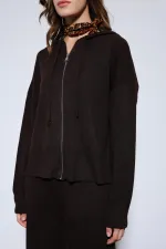 Ensemble pull à capuche et pantalon large en maille Antioch Coffee