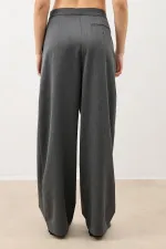 Antioch Grey Wide Leg Women's Trousers with Pens