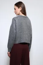 Gilet Antioch gris foncé en laine mélangée