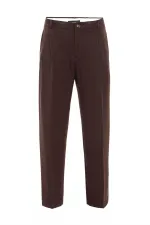Pantalon homme Antioch Coffee taille haute plissé coupe décontractée