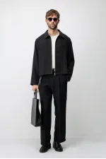 Antioch Black Lyocell Blend Men's Trousers