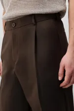 Antioch Coffee Pleated Relaxed Fit Men's Trousers