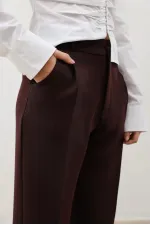 Antioch Bordo Pensli Kadın Pantolon