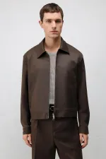 Veste zippée décontractée pour homme Antioch Coffee