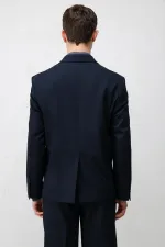 Veste blazer homme Antioch bleu marine à double boutonnage et coupe décontractée