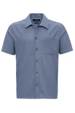 Antioch Indigo Corduroy Short-Sleeved Men's Shirt