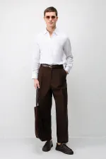 Chemise homme Antioch en lin mélangé blanc cassé, coupe décontractée