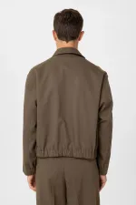 Antioch Haki Gizli Düğme Mevsimlik Relax Fit Erkek Mont