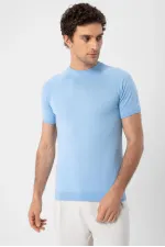 T-shirt en maille à col rond Antioch Bebe bleu