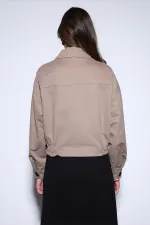 Trench-coat court croisé beige Antioch pour femme