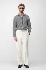 Chemise rayée Antioch Black Lyocell Blend Relax Fit pour homme