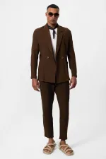 Antioch Coffee Double-Breasted Unlined Men's Blazer Jacket