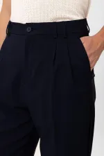 Antioch Koyu Lacivert Çift Pileli Baggy Fit Erkek Pantolon