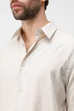 Antioch Stone Modal Blend Textured Men's Shirt