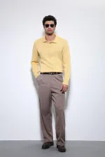 Pull basique pour homme Antioch jaune à col polo