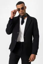 Veste blazer Antioch noire non doublée pour homme avec poches plaquées