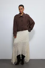 Antioch Kahve Pile Detaylı Dik Yaka Mont