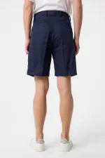 Short plissé taille haute bleu marine Antioch pour homme