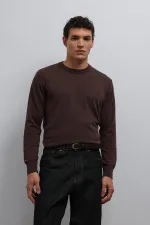 Antioch Kahve Yumuşak Dokulu Basic Erkek Kazak