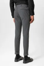 Antioch Gri Regular Fit Duble Paça Erkek Pantolon