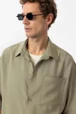 Chemise homme Antioch kaki décontractée à manches courtes