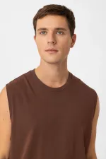 Antioch Kahve Relaxed Fit Erkek Kolsuz T-Shirt