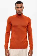 Antioch Kiremit Tam Boğazlı Erkek Triko