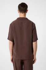 Chemise homme en tissu modal couleur café Antioch