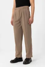 Antioch Mink Double Pleated Baggy Fit Men's Trousers