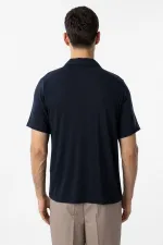 Antioch Navy Regular Fit Polo Collar Men's T-Shirt