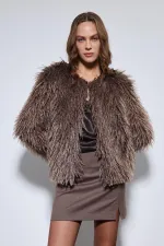 Antioch Kahve Suni Kürk Mont