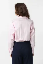 Chemise courte en popeline rose Antioch pour femme