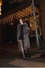 Antioch Anthracite Faux Fur Long Coat