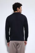 Pull homme à col polo bleu marine Antioch