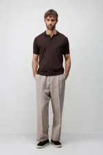 T-shirt en maille pour homme Antioch Coffee Comfort Slim à col polo