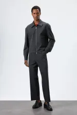 Antioch Füme Çizgili Mevsimlik Erkek Mont