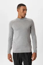 Pull en maille pour homme Antioch Grey Melange à col roulé semi-roulé