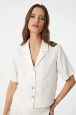 Antioch Ekru Gömlek Şort Kadın Takım