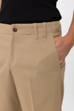 Pantalon Antioch beige taille haute coupe droite pour homme