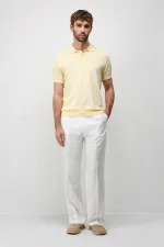 Antioch Sarı Comfort Slim Polo Yaka Erkek Triko T-Shirt