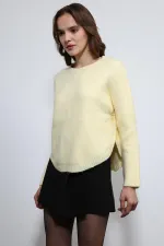 Pull en maille jaune Antioch avec boutons