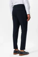 Pantalon Antioch Navy taille haute plissé texturé pour homme