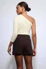 Antioch Yellow Asymmetrical Collar Top