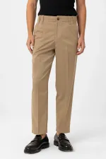 Pantalon Antioch beige taille haute coupe droite pour homme
