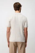 Polo homme en maille texturée Antioch Stone
